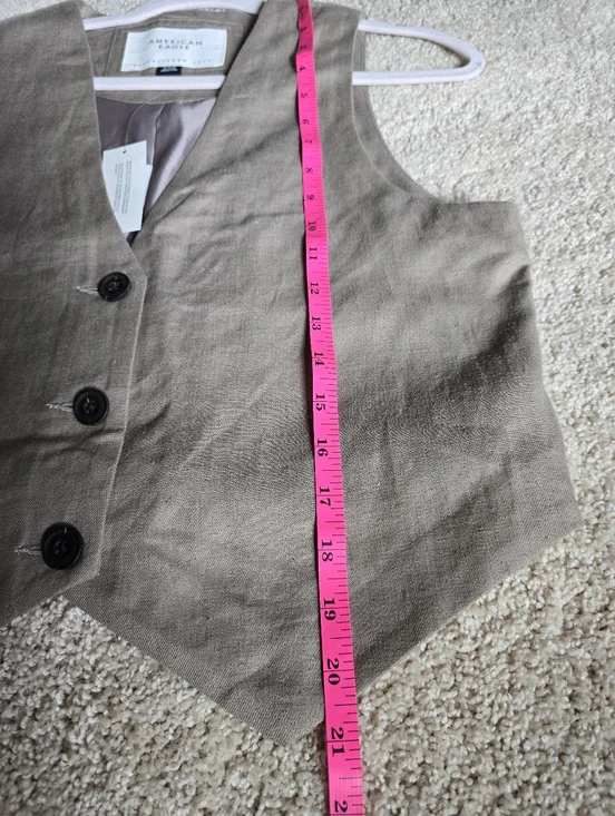 New American Eagle Linen Blend Tan Womens Vest Size M - Picture 8 of 9
